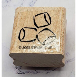Stampin Up Hot Chocolate Coca Marshmallows Wood Mounted Rubber Stamp